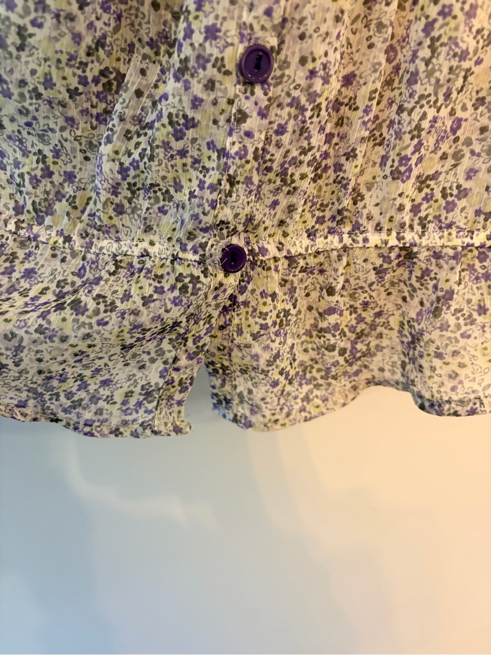 COSTA BLANCA Sheer Floral Chiffon Cami Top Boho Cottagecore Purple - Picture 4 of 7